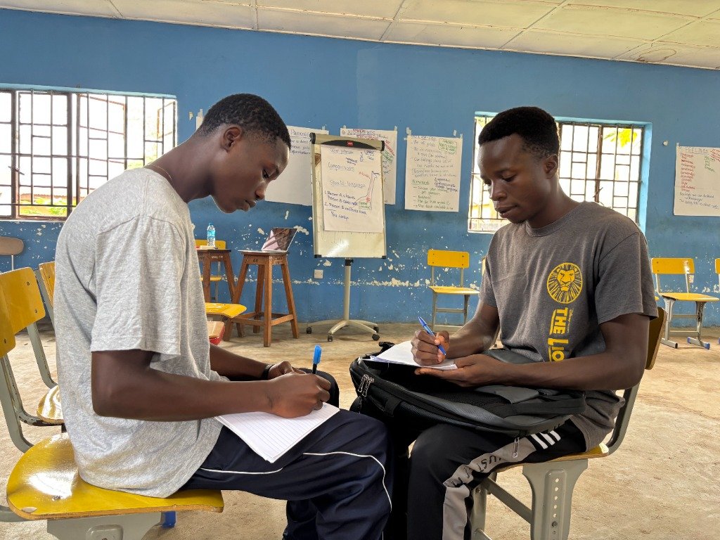 Young Sierra Leonean students participating in educational training session